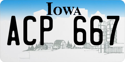 IA license plate ACP667