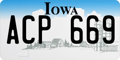 IA license plate ACP669