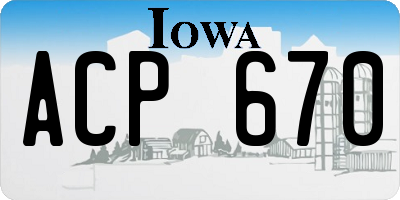 IA license plate ACP670