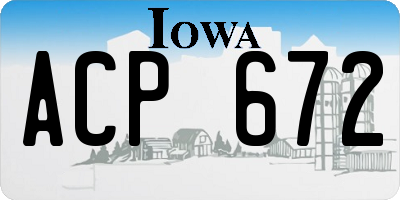 IA license plate ACP672