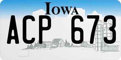 IA license plate ACP673