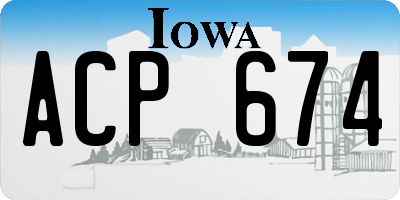 IA license plate ACP674
