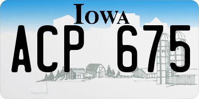 IA license plate ACP675