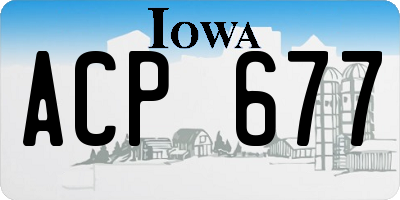 IA license plate ACP677