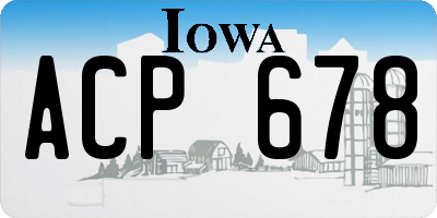IA license plate ACP678