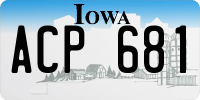 IA license plate ACP681
