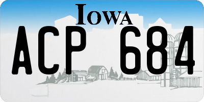 IA license plate ACP684