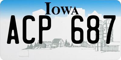 IA license plate ACP687