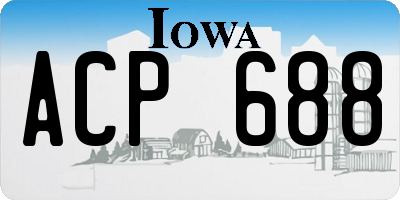 IA license plate ACP688