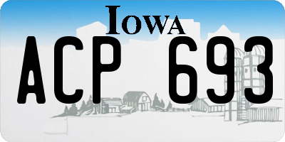 IA license plate ACP693