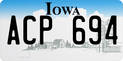 IA license plate ACP694