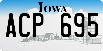IA license plate ACP695