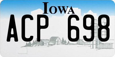 IA license plate ACP698