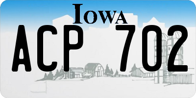 IA license plate ACP702