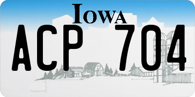IA license plate ACP704