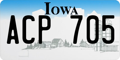 IA license plate ACP705