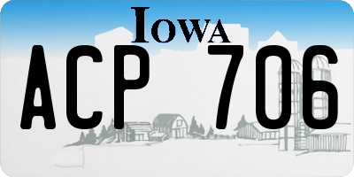 IA license plate ACP706