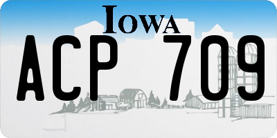 IA license plate ACP709
