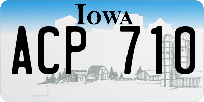 IA license plate ACP710
