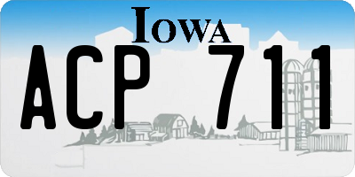 IA license plate ACP711