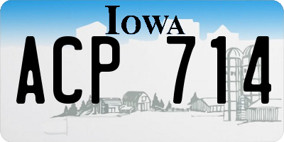IA license plate ACP714