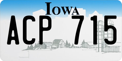 IA license plate ACP715