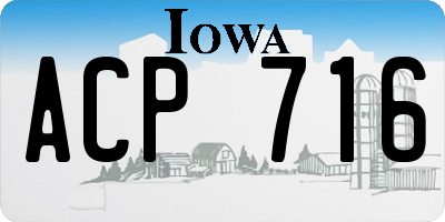 IA license plate ACP716