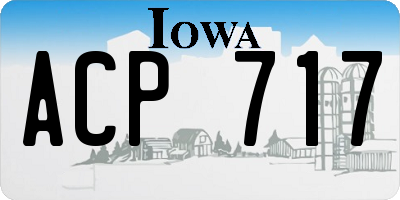 IA license plate ACP717