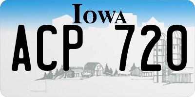 IA license plate ACP720