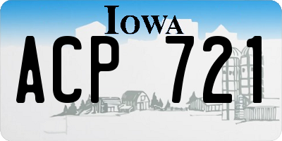 IA license plate ACP721