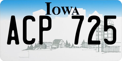IA license plate ACP725