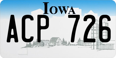 IA license plate ACP726