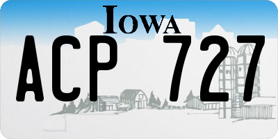 IA license plate ACP727