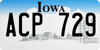 IA license plate ACP729
