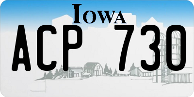 IA license plate ACP730