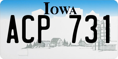 IA license plate ACP731