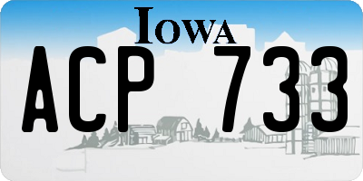 IA license plate ACP733