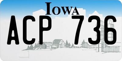 IA license plate ACP736
