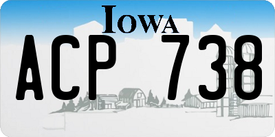 IA license plate ACP738