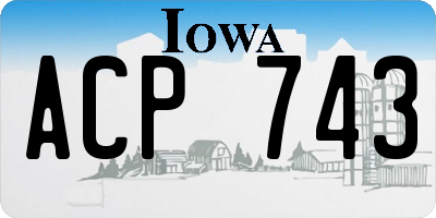 IA license plate ACP743
