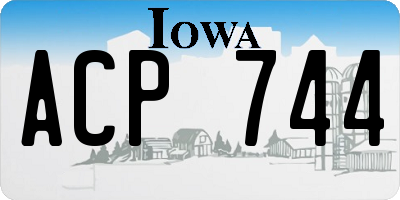 IA license plate ACP744
