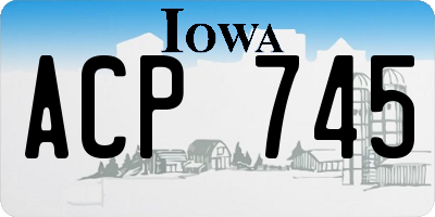 IA license plate ACP745