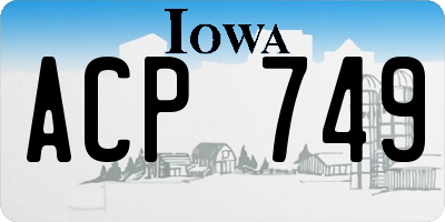 IA license plate ACP749