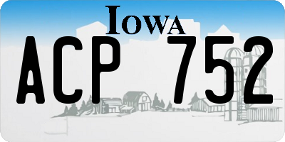 IA license plate ACP752