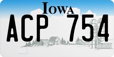 IA license plate ACP754