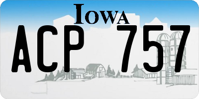 IA license plate ACP757