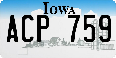 IA license plate ACP759