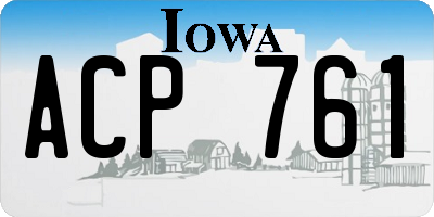 IA license plate ACP761