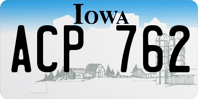 IA license plate ACP762