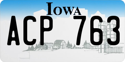 IA license plate ACP763